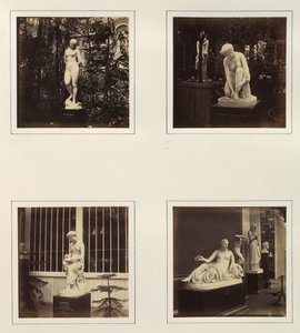 [アンドロメダ、アタランタの便器、コリンナ、ナイアスの彫刻」1859年頃 作： Philip Henry Delamotte.
