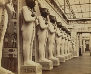 エジプトの裁判所と巨像のホールのファサード、クリスタルパレス、シデナム、1854年