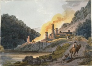 製鉄所、コールブルックデール、1805 作： Philip James Loutherbourg the Younger