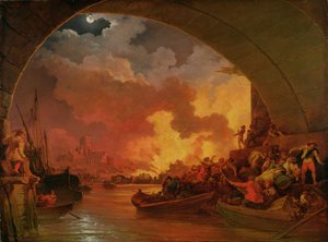 ロンドン大火、1797年頃（キャンバスに油彩） 作： Philip James de Loutherbourg