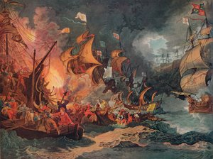 スペイン無敵艦隊の敗北、c1797 作： Philip James de Loutherbourg