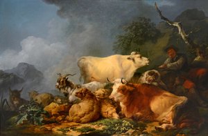 動物のいる風景 作： Philip James de Loutherbourg