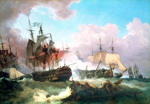 キャンパーダウンの戦い、1799 作： Philip James de Loutherbourg