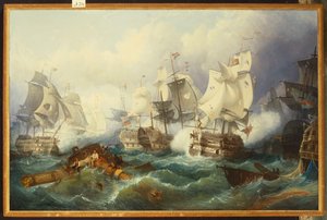 トラファルガーの戦い 作： Philip James de Loutherbourg