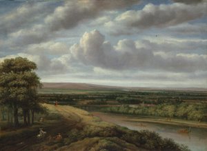 広大な樹木が茂った風景、1670 年代。 作： Philip Koninck