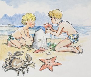 チャールズ・キングズレー著「The Water Babies」より「By the Sea」挿絵 作： フィリップ・メンドーサ