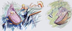 沈没する船」チャールズ・キングズレー作「ウォーター・ベイビーズ」より挿絵 作： フィリップ・メンドーサ