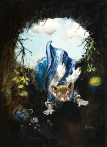 町のネズミと田舎のネズミ（紙にガッシュ） 作： フィリップ・メンドーサ