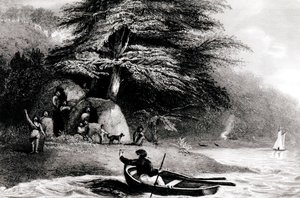 マグダレン海峡、ホープハーバーリンでのフジアンウィグワムス、S。ブル作、1838年 作： Philip Parker King