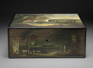 ヒュミドールに改造されたアンティークのレターボックス、1840年頃 作： Philip Reinagle