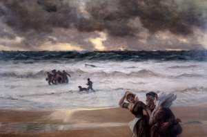 「カーディガン湾」、ウェールズ、c1858-c1902 作： Philip Richard Morris