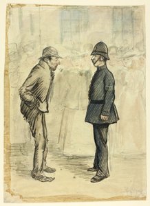 警官とトランプ 作： Philip William May