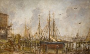 造船所、サセックス州ショアハム、1926 年。 作： Philip Wilson Steer