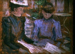母と娘、ブーローニュ、1894年頃（パネル） 作： Philip Wilson Steer