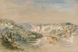 モンマスシャーのチェプストウ近くの川のベンド、1905年（WC＆ガッシュ紙） 作： Philip Wilson Steer