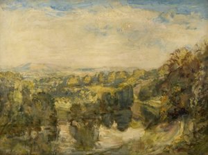 ラドロー近くのテム川、夕方-遠くのクリーヒルズ 作： Philip Wilson Steer