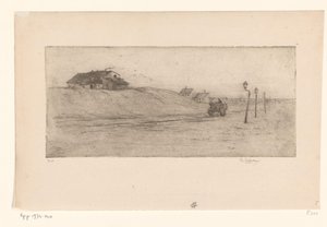 家、ランタン、ワゴンのある風景 Banlieue de Bruxelles (原題) 作： Philip Zilcken (signed by artist)
