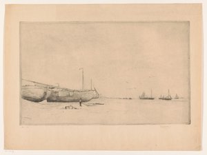 スヘフェニンゲンのビーチ 作： Philip Zilcken (signed by artist)