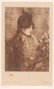 花束を持つ女性 La Bête à Bon Dieu (原題) 作： Philip Zilcken (signed by artist)