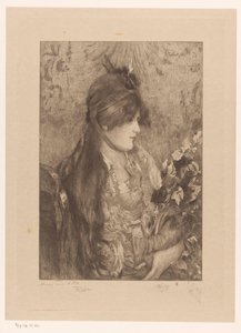 花束を持つ女性 ラ ベテ ア ボン デュー 作： Philip Zilcken (signed by artist)