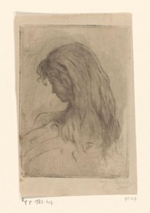 後ろから見た長い髪の女性 Etude de Morsure (原題) 作： Philip Zilcken (signed by artist)