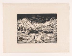 山間の夜の風景 作： Philipp Bauknecht