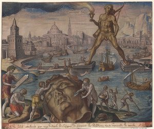 ロードス島の巨像（世界の七不思議のシリーズから）。マールテンファンヘームスケルクの後。 1572