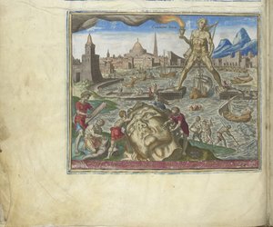 シリーズの世界の第8の驚異、1572年のロードス島の巨像 作： Philipp Galle