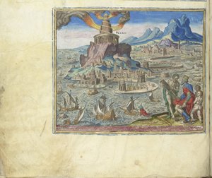 シリーズ8番目の驚異の世界、1572年のアレクサンドリアの灯台 作： Philipp Galle