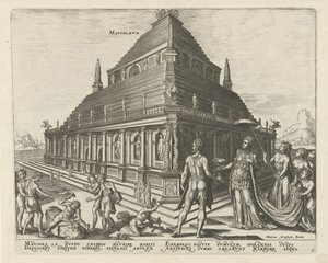 1572年「世界の8番目の驚異」シリーズのハリカルナッソスの霊廟 作： Philipp Galle