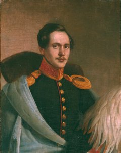 詩人ミハイル・レールモントフの肖像1814-1841、1834 作： Philipp Osipovich Budkin