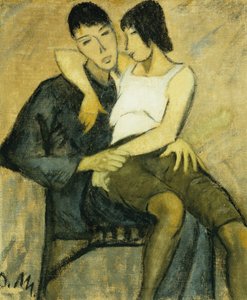 座っているカップル;着席したカップル、1920年頃 作： Philipp Veit