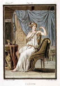 ジャン・ラシーヌ作「アンドロマケ」の衣装クレオネ、ピエール・ミッシェル・アリックス（1762-1817）1802年版「万国の衣装と演劇に関する研究」第1巻より（彩色彫刻） 作： Philippe (after) Chery