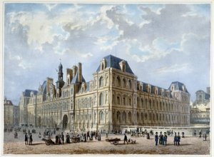 ロテル・ド・ヴィル（1840年頃、ジャコテとブノワが設計した「パリとその周辺のプロムナード」内 作： Philippe Benoist