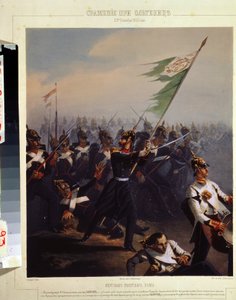 オルテニツァの戦い、1853 年 11 月 4 日 (1853 年 11 月 4 日のオルテニツァの戦い)。 Philippe Benoist (1813- 1879 年以降) の素描