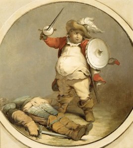 ホットスパーの体を持つファルスタッフ、c.1786（紙に油彩） 作： Philippe Jacques de Loutherbourg