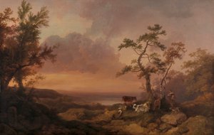 牛と農民のいる風景 作： Philippe Jacques de Loutherbourg