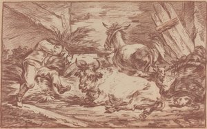 厩舎の動物 作： Philippe Jacques de Loutherbourg II