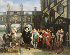 ヴァン・ダイクの別れ（1814年）。 作： Philippe Jacques van Brée