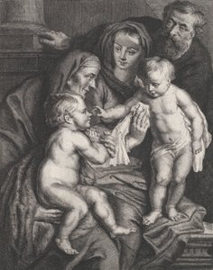 聖エリザベトと幼子の洗礼者聖ヨハネのいる聖家族。 1615-75。 作： Philippe Joseph Tassaert