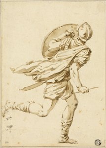 走るローマ戦士、後ろから見る 作： Philippe Louis Parizeau
