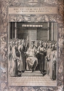 マルタ騎士団憲章板 「Statuta Hospitalis Hervsalem」（騎士団評議会） フィリップ・トマシン作 16世紀後半 作： Philippe Thomassin