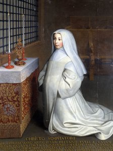 ポルト・ロワイヤル・デ・シャン（Port-Royal-des-Champs）の修道院の収容者で、パスカルの姪であるマルグリット・ペリエの肖像（「救い主キリストへ。マルグリット・ペリエは10歳の少女で、活性化させるとげに触れて左目が癒された」） - O 作： Philippe de (attr. to) Champaigne