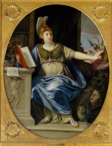 フランス王妃でルイ13世の妻、アンヌ・ドートリッシュが知恵の女神ミネルヴァに扮する。 作： フィリップ・ド・シャンペーン