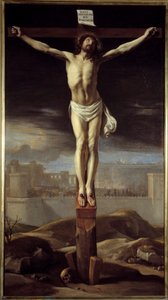 十字架上のキリスト。Philippe De Champaigne（1602-1674）の絵画 Ec.Flam. 作： Philippe de Champaigne