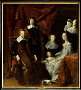 Henri Louis (Henri-Louis) Habert de Montmort (Montmor) (1600-1679)の家族、右はHenriette-Marie de Buade de Frontenac (Henriette Marie de Buade-Frontenac) (1676年死去)です。フィリップ・ドゥ・シャンペイン（1602-1674）の絵画。油彩・キャンバス必須
