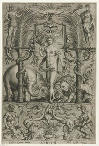 アフリカ アフリカ (オブジェクトのタイトル) 四大陸 (シリーズタイトル) 作： Philips Galle (attributed to workshop of)