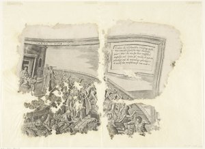 Cebes シーンのプリントの右上隅 Tabula Cebetis Carta Vitae (オブジェクトのタイトル)