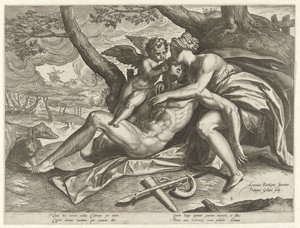 ビーナスはアドニスの死を悼む アドニスの物語（シリーズタイトル） 作： Philips Galle