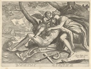 ビーナスはアドニスの死を悼む アドニスの物語（シリーズタイトル） 作： Philips Galle